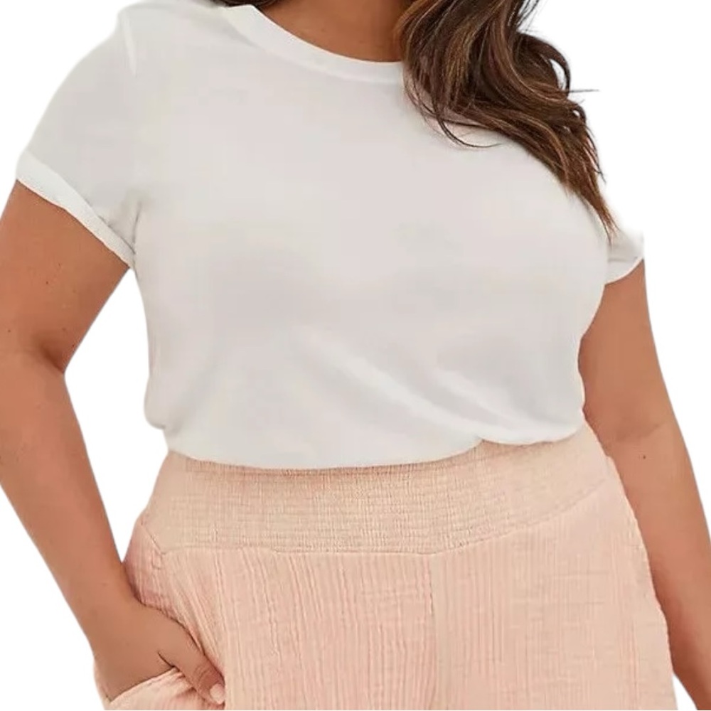 Torrid Smocked Waist Shorts Textured Gauze Stripe Lined Womens 3 3X 22 24 Peach